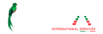 Quetzal international services white logo